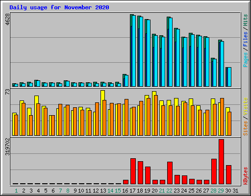 Daily usage for November 2020