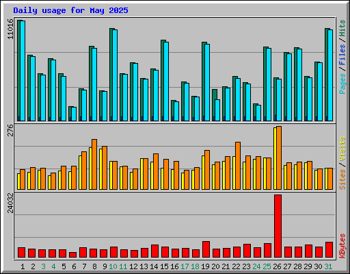 Daily usage for May 2025
