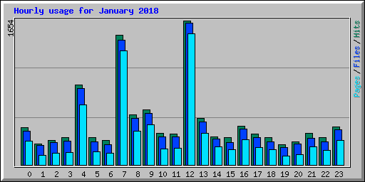 Hourly usage for January 2018