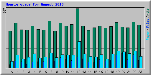 Hourly usage for August 2018