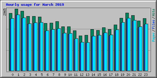 Hourly usage for March 2019