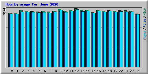 Hourly usage for June 2020
