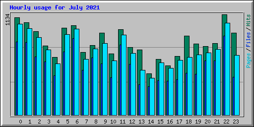 Hourly usage for July 2021