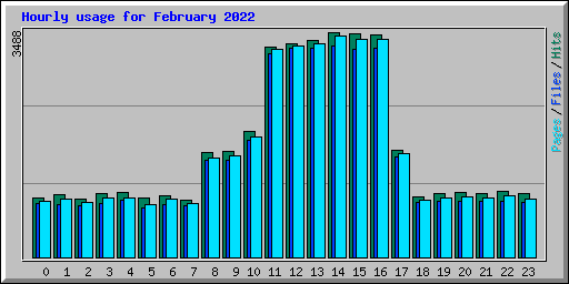 Hourly usage for February 2022