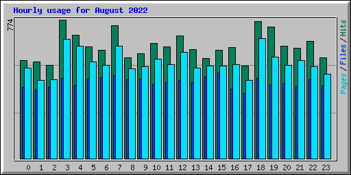 Hourly usage for August 2022
