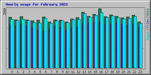 Hourly usage for February 2023