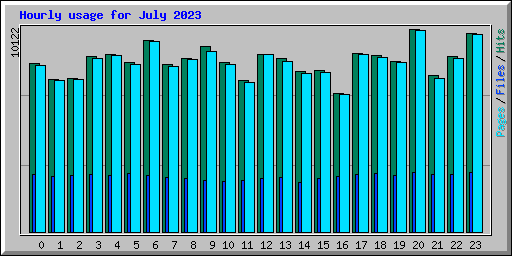 Hourly usage for July 2023