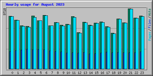 Hourly usage for August 2023