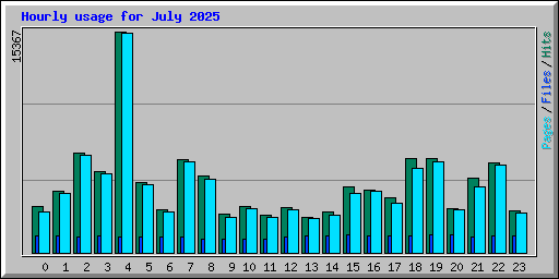 Hourly usage for July 2025